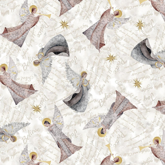 Blank Quilting Silent Night silver Christmas quilting fabric, SKU 4706-90