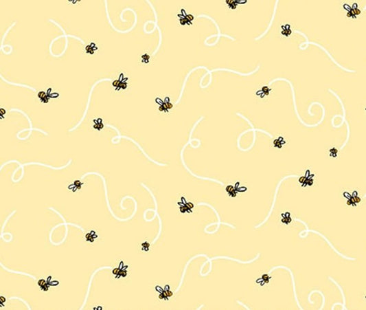 Classic Winnie Bees Yellow Studio e quilting fabric