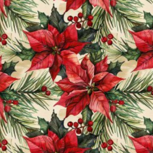 Michael Miller - Cozy Little Christmas - Holiday Poinsettia - DDC12678-CREM-D