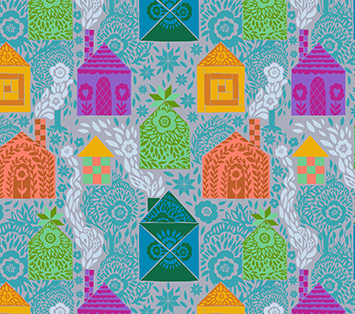 Anna Maria Allegory AMT146-47V Pigeon gray blue quilting cotton Northcott