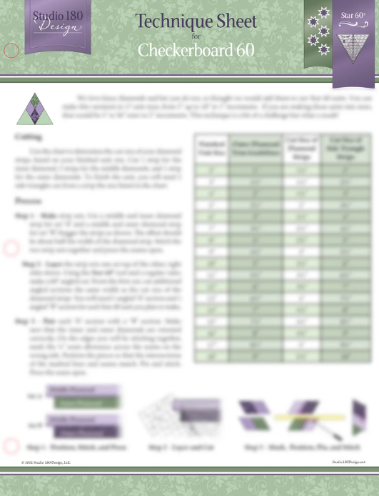 Deb Tucker's Studio 180 Design - Checkerboard 60 Technique Sheet