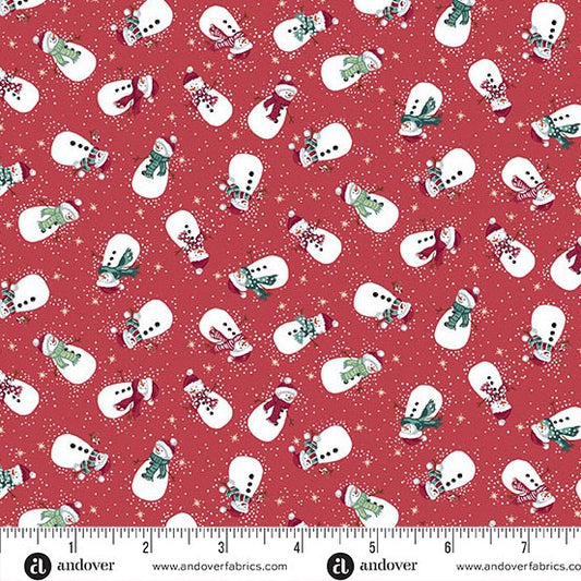 Andover - Makower UK - Country Christmas - Snowmen Red 232-R