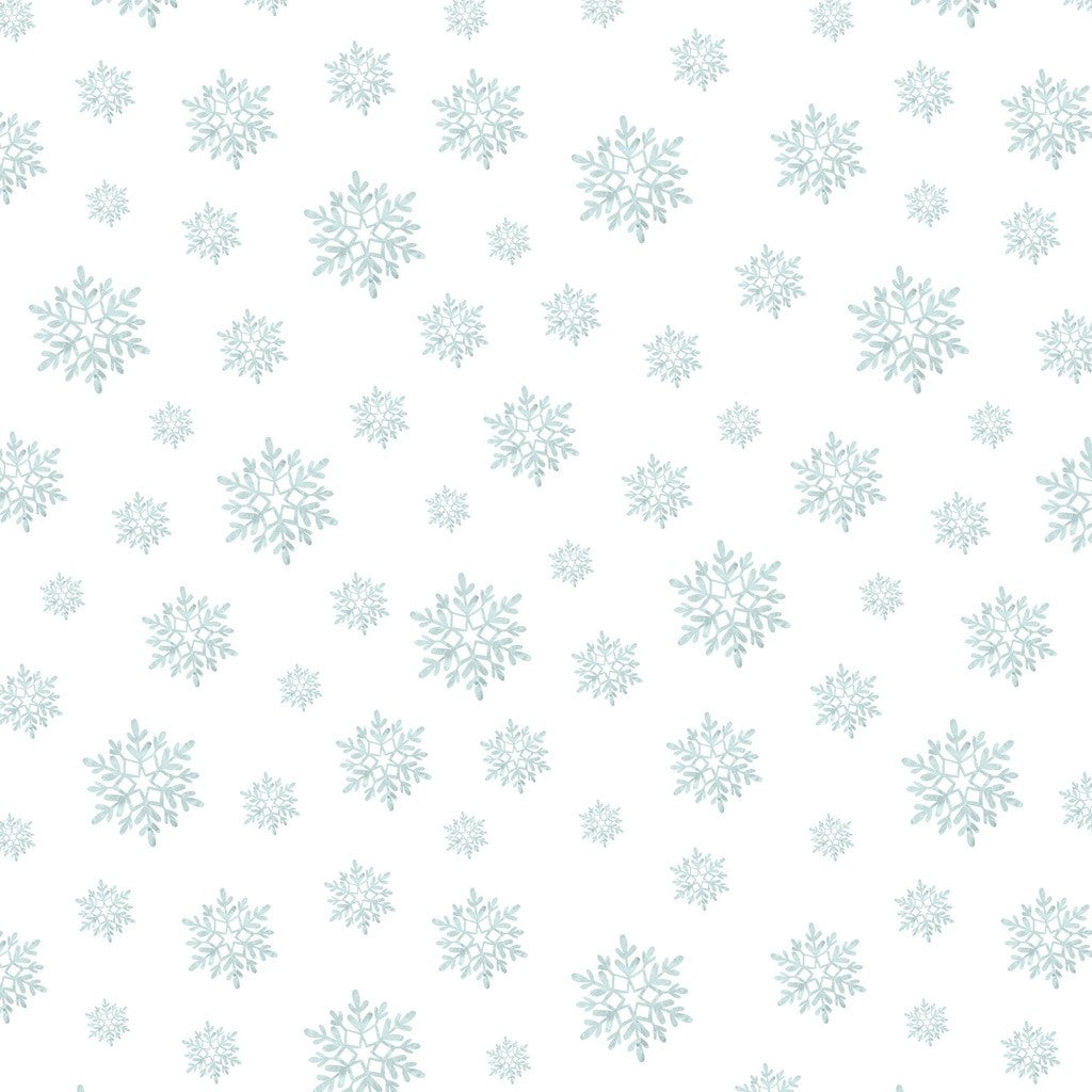 White Owl Textiles - Snowy Greetings - Susan Winget - W105-037-500 / Snowflakes-White