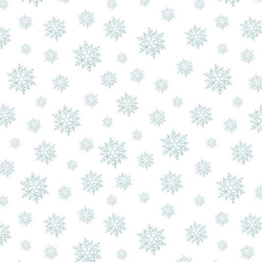 Snowy Greetings Snowflakes White Christmas quilting cotton by Susan Winget for White Owl Textiles