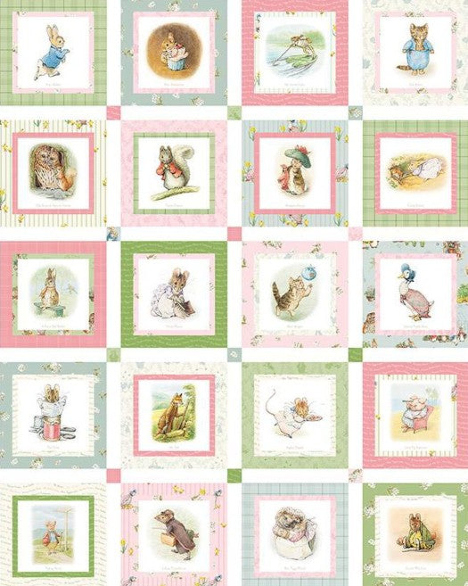 Riley Blake Peter Rabbit and Friends fabric panel Beatrix Potter children