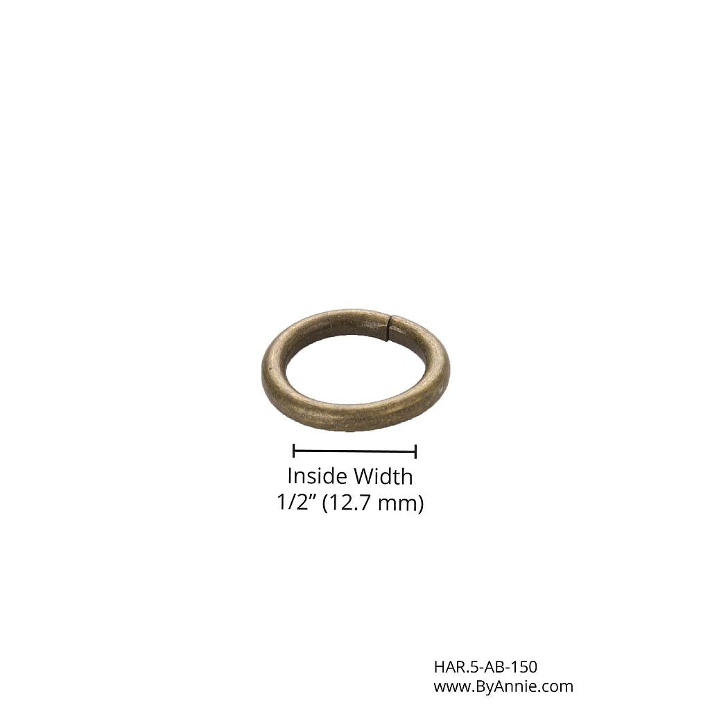 1/2 inch O-Ring Antique Brass bag hardware notion