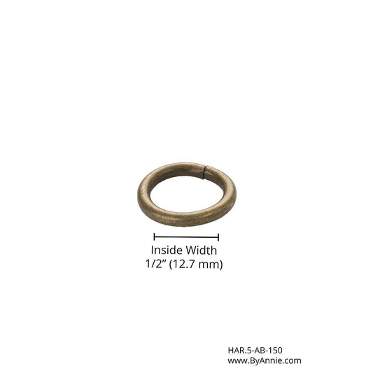 1/2 inch O-Ring Antique Brass bag hardware notion
