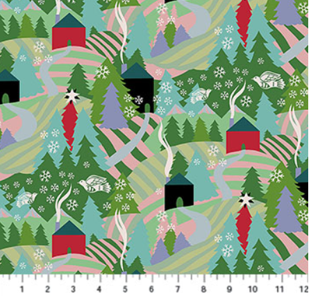 Anna Maria Textiles Cozy Christmas AMT161-72V morning holiday quilting cotton