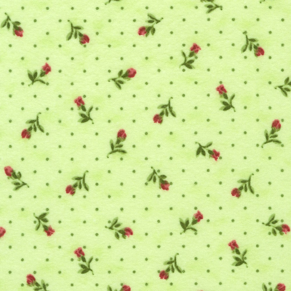 Robert Kaufman Bouquet of Roses Flannel Honeydew floral flannel fabric
