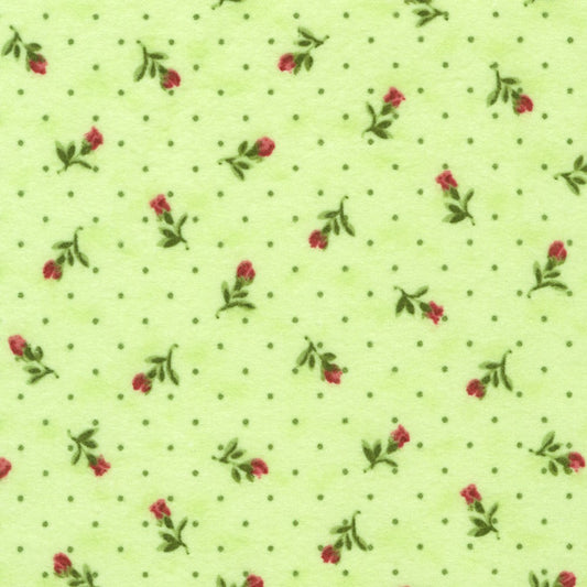 Robert Kaufman Bouquet of Roses Flannel Honeydew floral flannel fabric