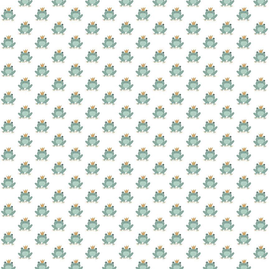 Dear Stella Froggin Awesome White STELLA-D3220 quilting fabric
