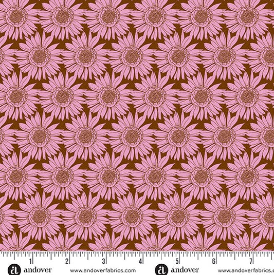 Andover Flourish Sunlit Bloom Pink 1623E quilting fabric