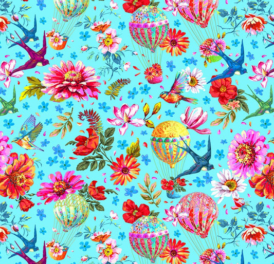 Free Spirit Festival Memory Blue quilting cotton fabric