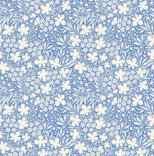Tilda Something Blue Bushbloom Blue quilting cotton fabric