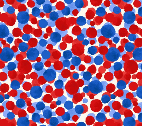 Lewis & Irene Bumbleberries Red White Blue Multi BB037 quilting cotton