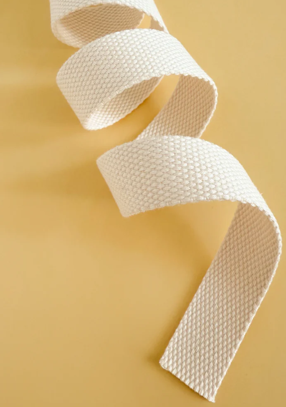Minki Kim - 1'' Wide Cotton Webbing - Cream -  Sold by the Yard