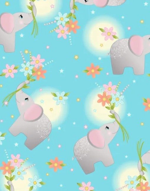 Oasis Elephant Coordinate 59-6941 quilting fabric
