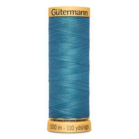 Gutermann 110 yd Natural Cotton Thread Turquoise Blue