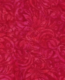 Island Batik Colorburst Square Floral red imperial batik fabric