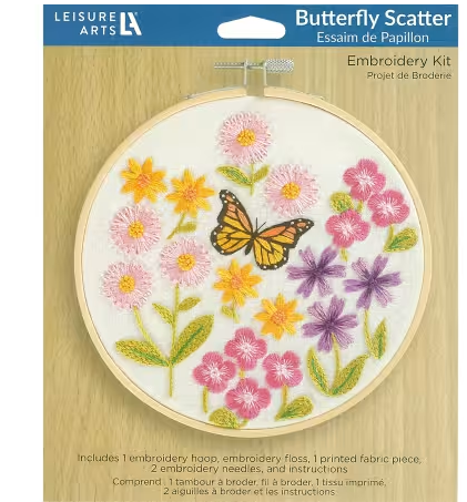 Leisure Arts Butterfly Scatter 6 inch embroidery kit