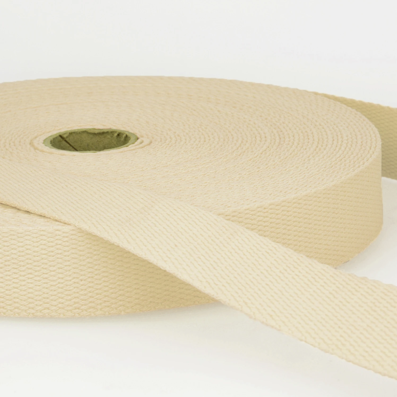 Cotton webbing 40mm ivory natural bag strap handles tote bag making