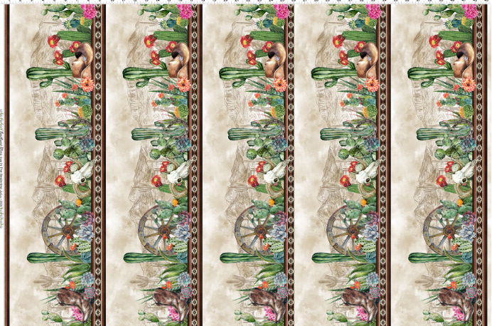 In The Beginning Fabrics 1SWM-1 multi border western quilting cotton