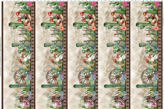 In The Beginning Fabrics 1SWM-1 multi border western quilting cotton