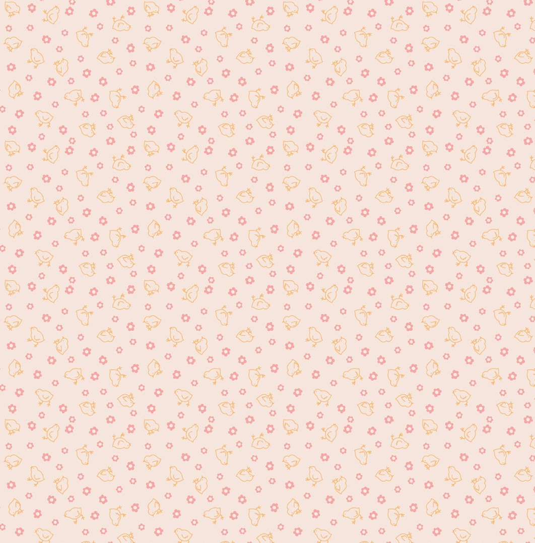Riley Blake Farmers Daughter Rural Baby Chicks Coral quilting cotton