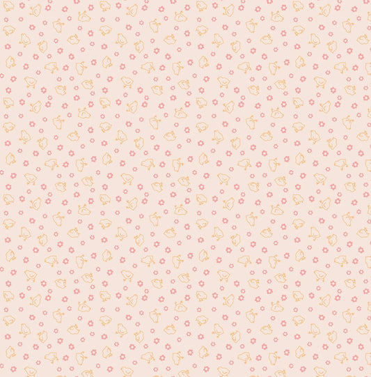 Riley Blake Farmers Daughter Rural Baby Chicks Coral quilting cotton