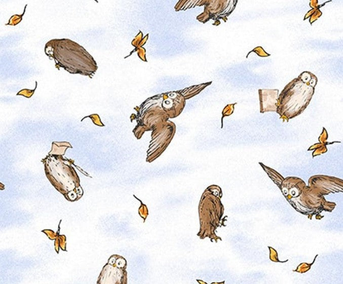 Classic Winnie Owls Light Blue Studio e quilting fabric