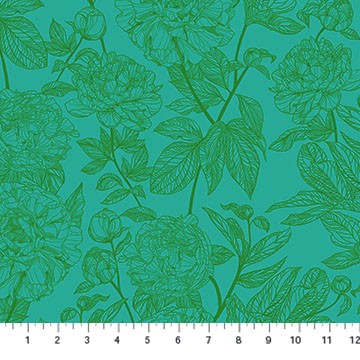 Anna Maria Textiles - Rhapsody - Peony - Jade AMT1003-78C