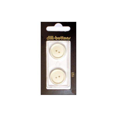 Dill Buttons 20mm 2pc 2 Hole White