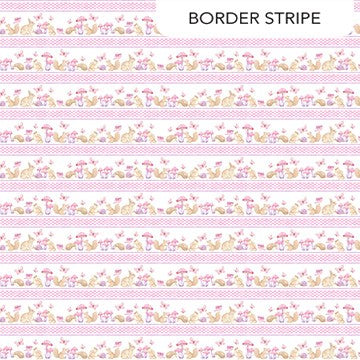 Northcott - Peas in a Pod Flannel - Border Stripe Pink Multi F29035-21