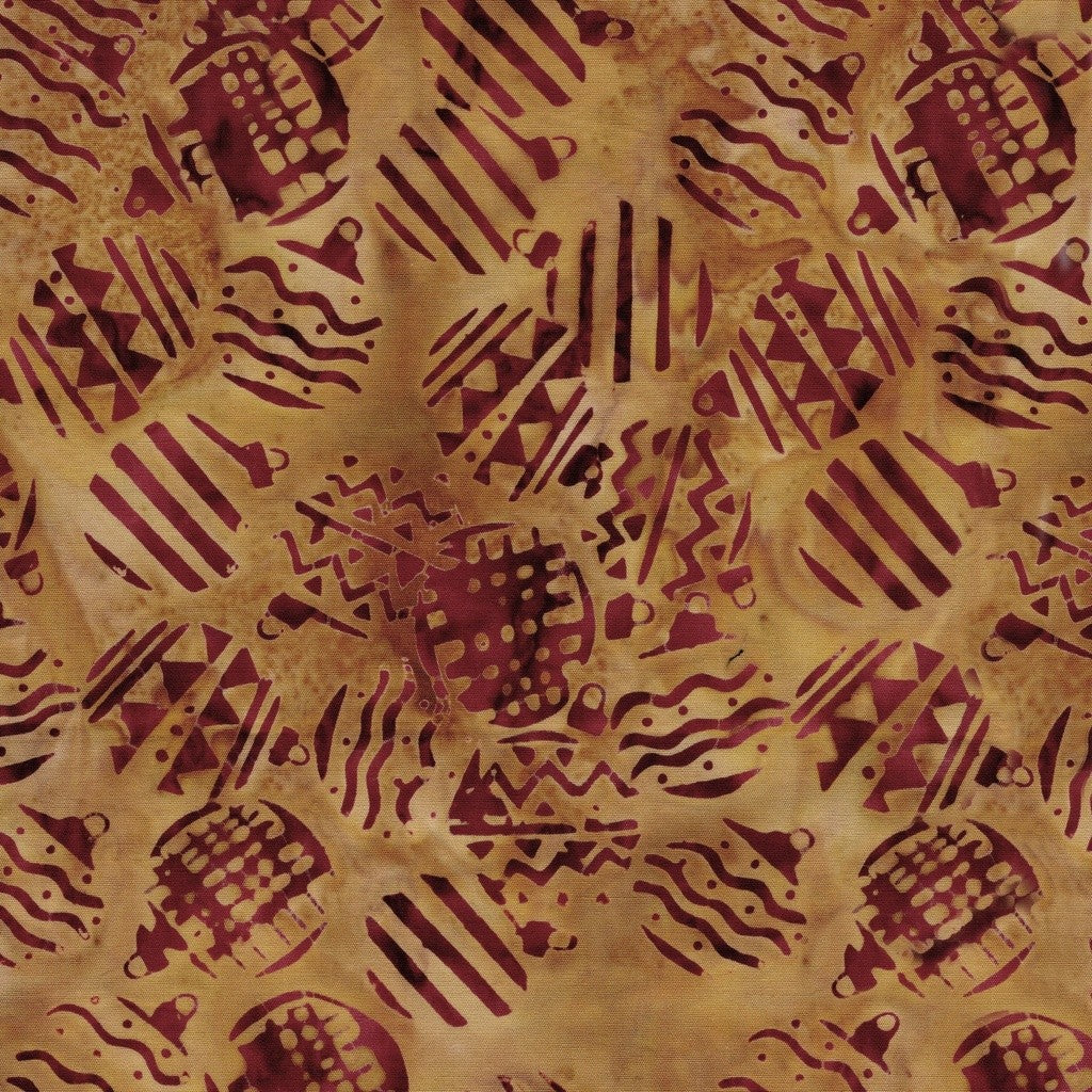Lumin Fabrics - Retro Holidays - Carol Moellers - Retro Quilted Ornaments Gold Ochre