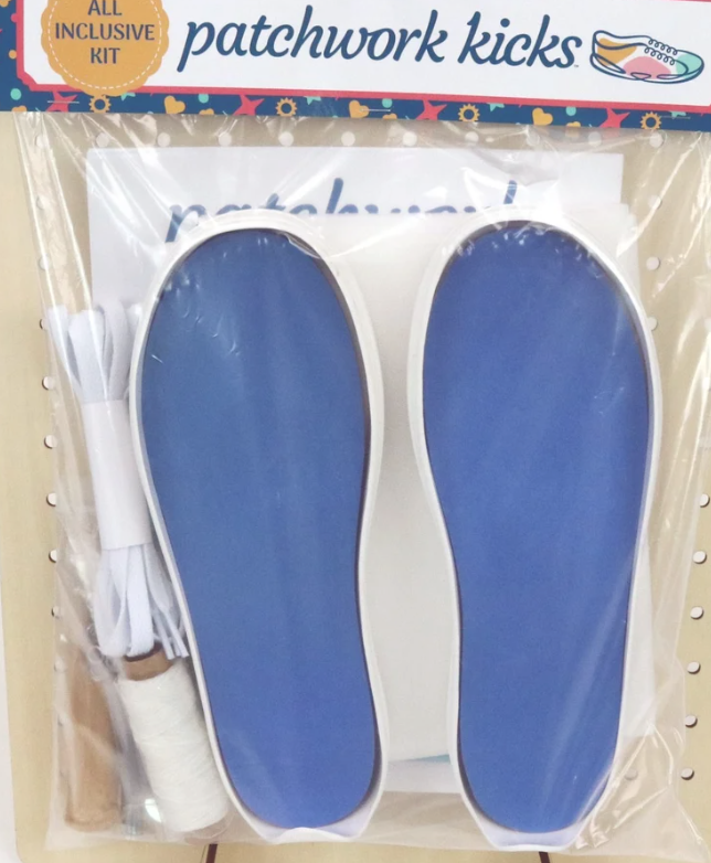Patchwork Kicks White Soles size 6 all inclusive quilting kit