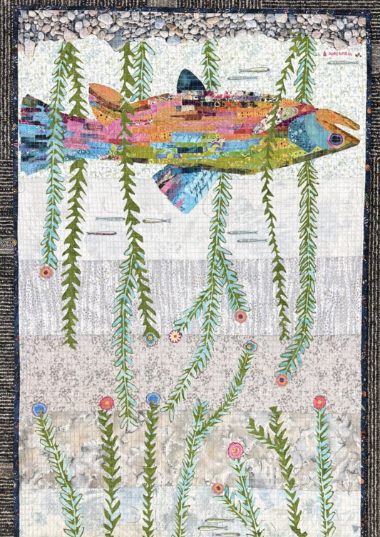 Laura Heine Making Fish Table Runner Collage Kit collage quilt kit