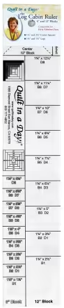 Log Cabin Ruler set 6 inch and 12 inch for quilting
