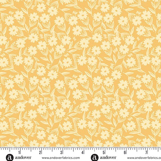 andover Golden Yellow Sunshine Blooms 1569Y Petals and Stitches by Stephanie Organes