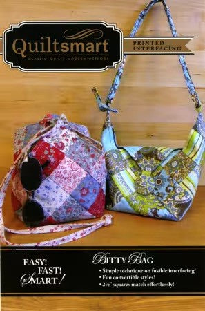 Quiltsmart Bitty Bag Fun Pack printed fusible interfacing bag pattern