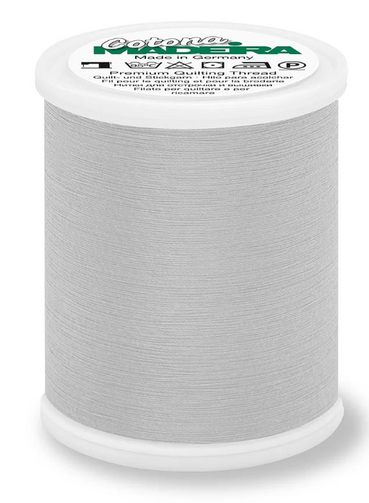 Spool of Madeira Cotona 50wt 100% cotton thread in Pale Powder Blue, color 570