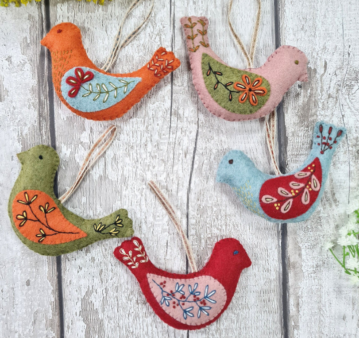 Corinne Lapierre folk birds felt craft kit