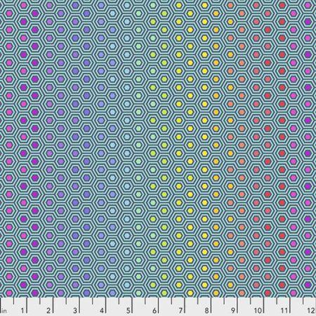 Tula Pink - Hexy Rainbow - Peacock