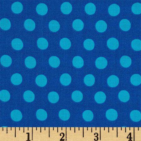 Kaffe Fassett Perennials Spot Dot Sapphire blue quilting fabric