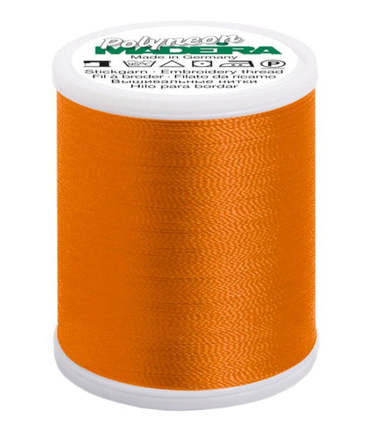 Madeira Polyneon 1765 true orange machine thread 1100yd 40wt polyester