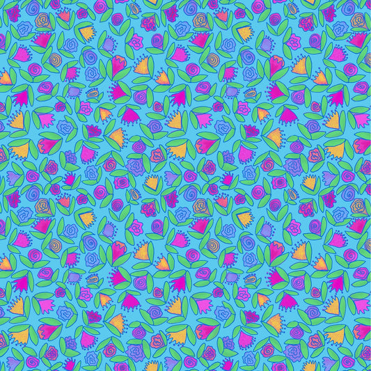 Blue - Little Ditsy Flowers - Goodness Gracious