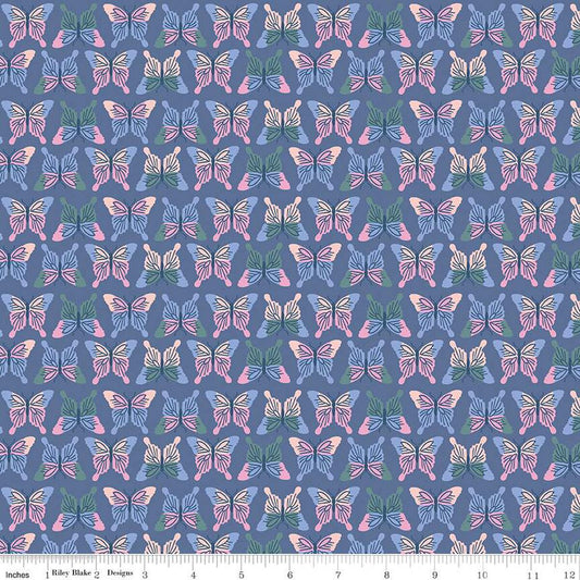 Riley Blake Chloe Butterflies Blueberries purple quilting fabric
