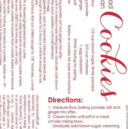 Riley Blake Cozy Christmas Recipe White cotton quilting fabric