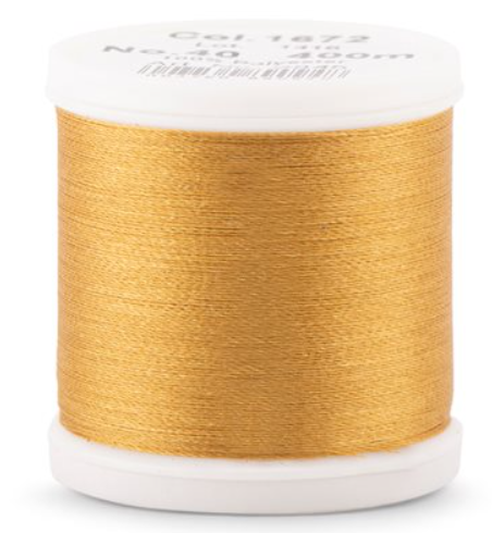 Spool of Madeira Polyneon 40wt machine embroidery thread in Sisal, color 1672