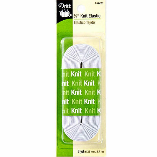 Dritz Elastic Knit 1/4 X3yd PKG White