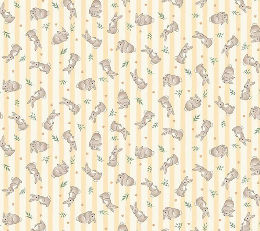 Makower UK Little Ones Bunnies Yellow 191Y baby quilting cotton